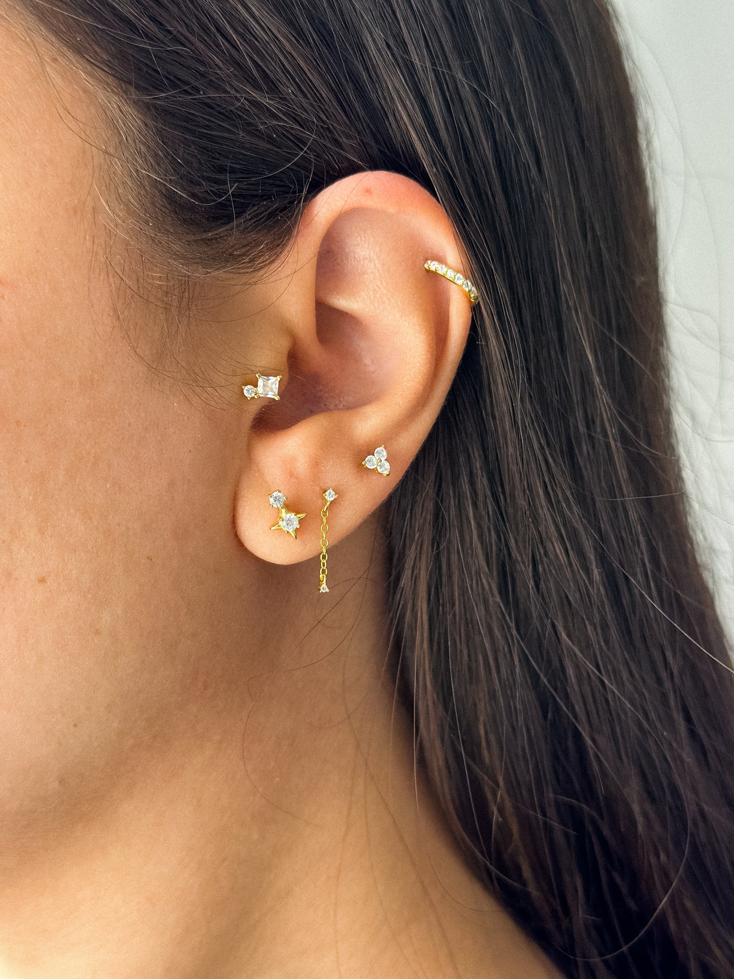 Triple Zirconia Flatback Stud
