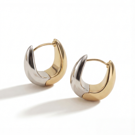 Two-Tone Dome Earrings