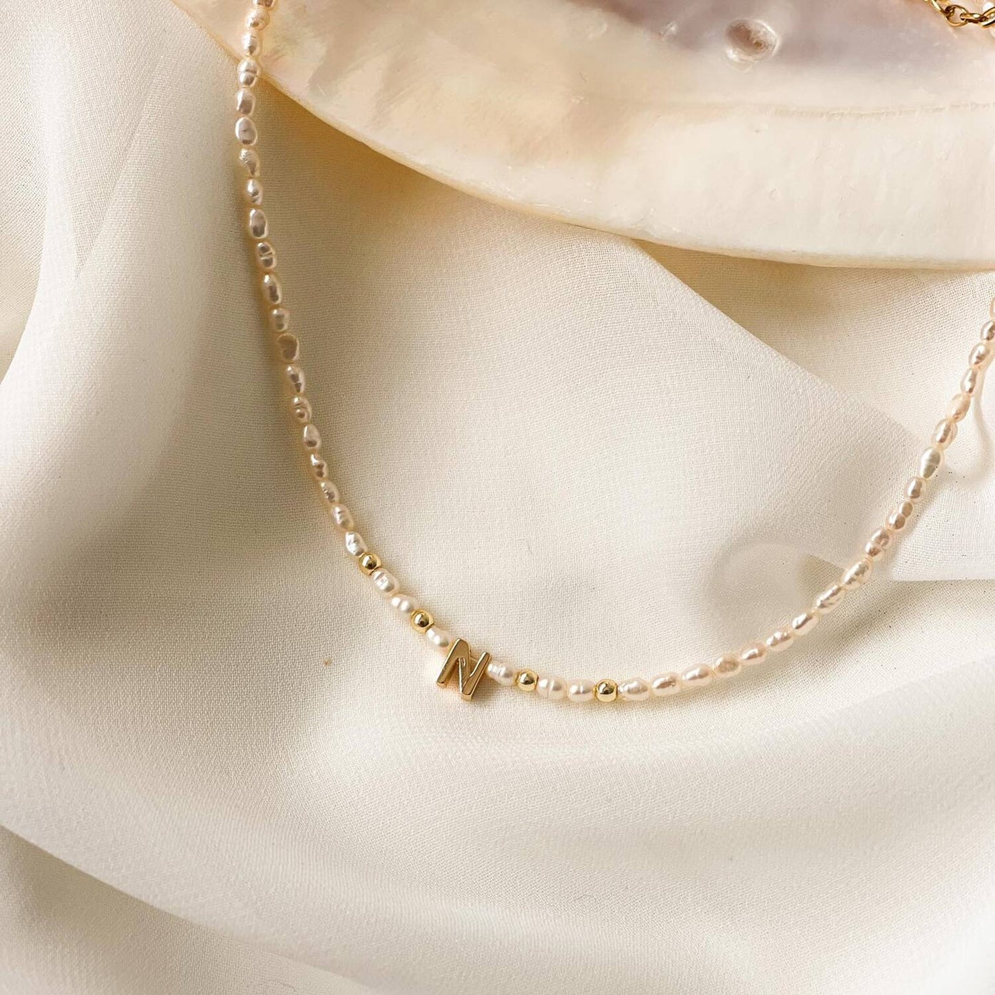 Initial Pearl Choker