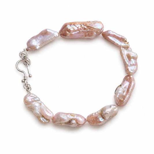 Pink Baroque Pearl Bracelet