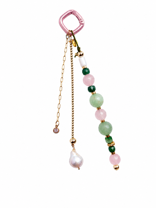 Jade Rosé Bag Charm.
