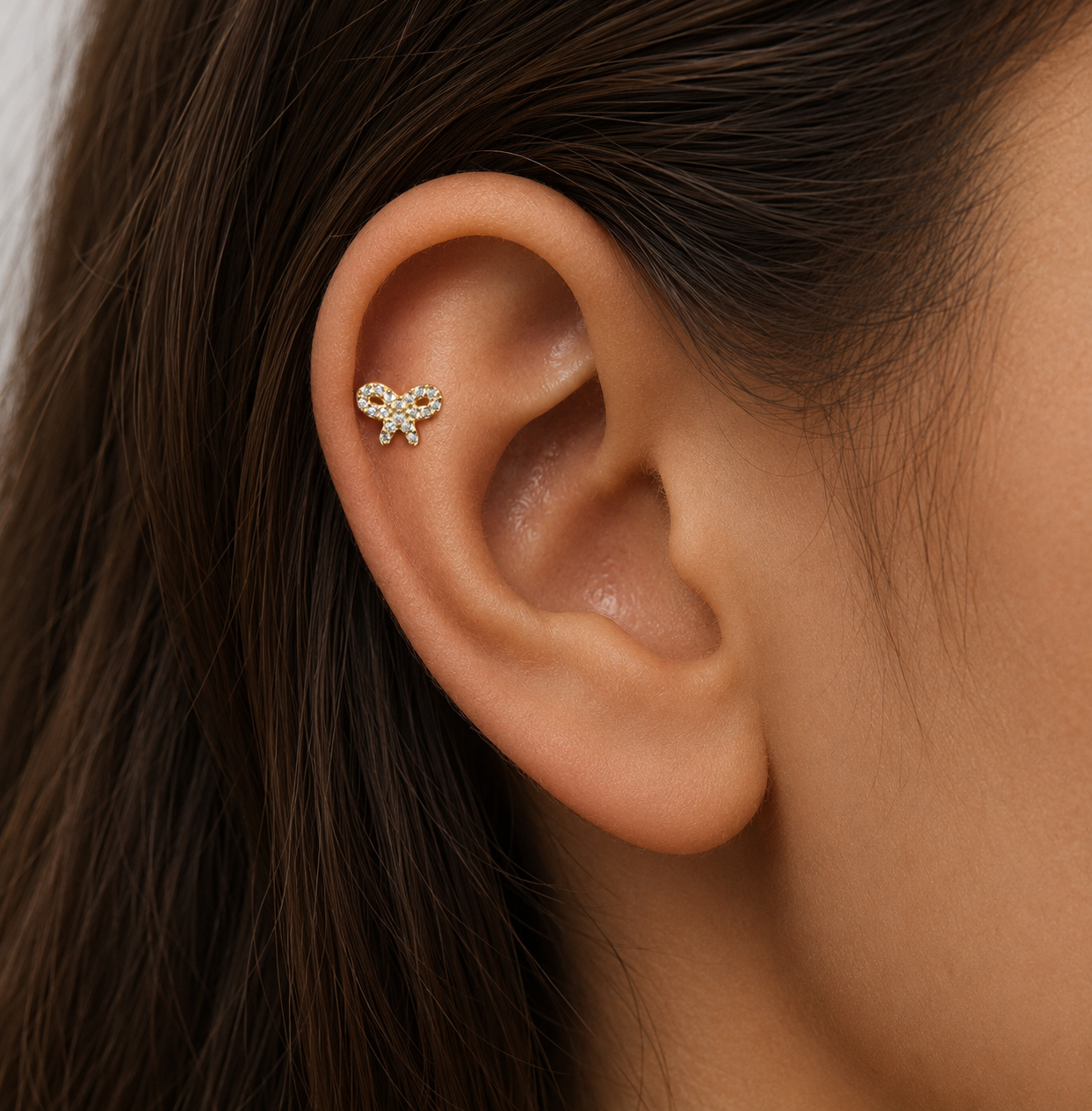 Sparkle Bow Flatback Earring