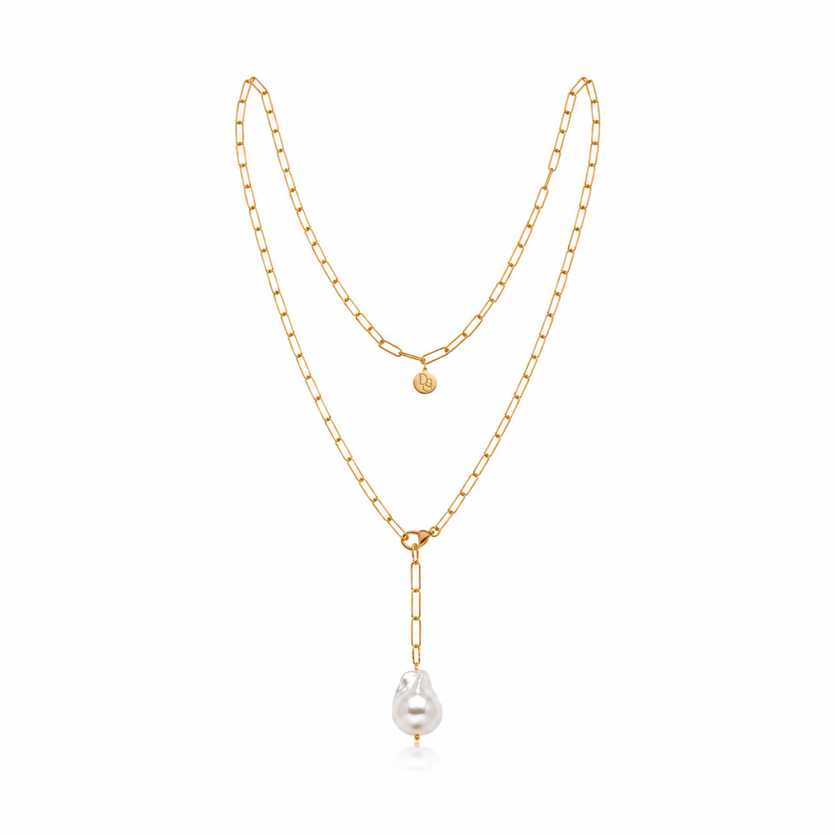 Pearl Drop Chain Necklace