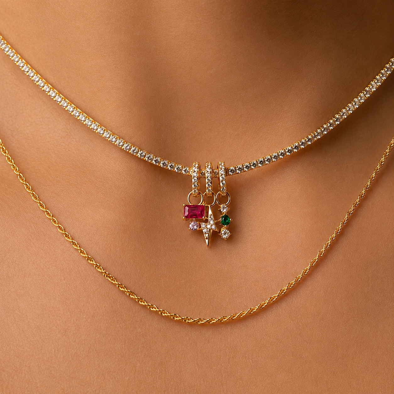 Zircon Charm Clasp
