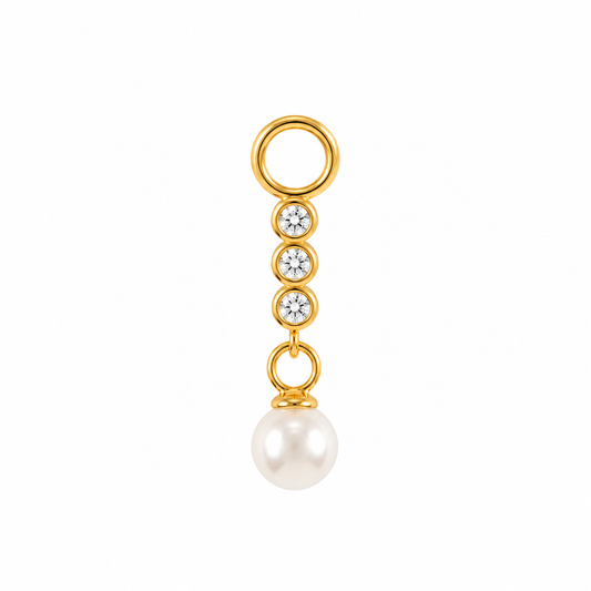 Pearl Droplet Hoop Charm
