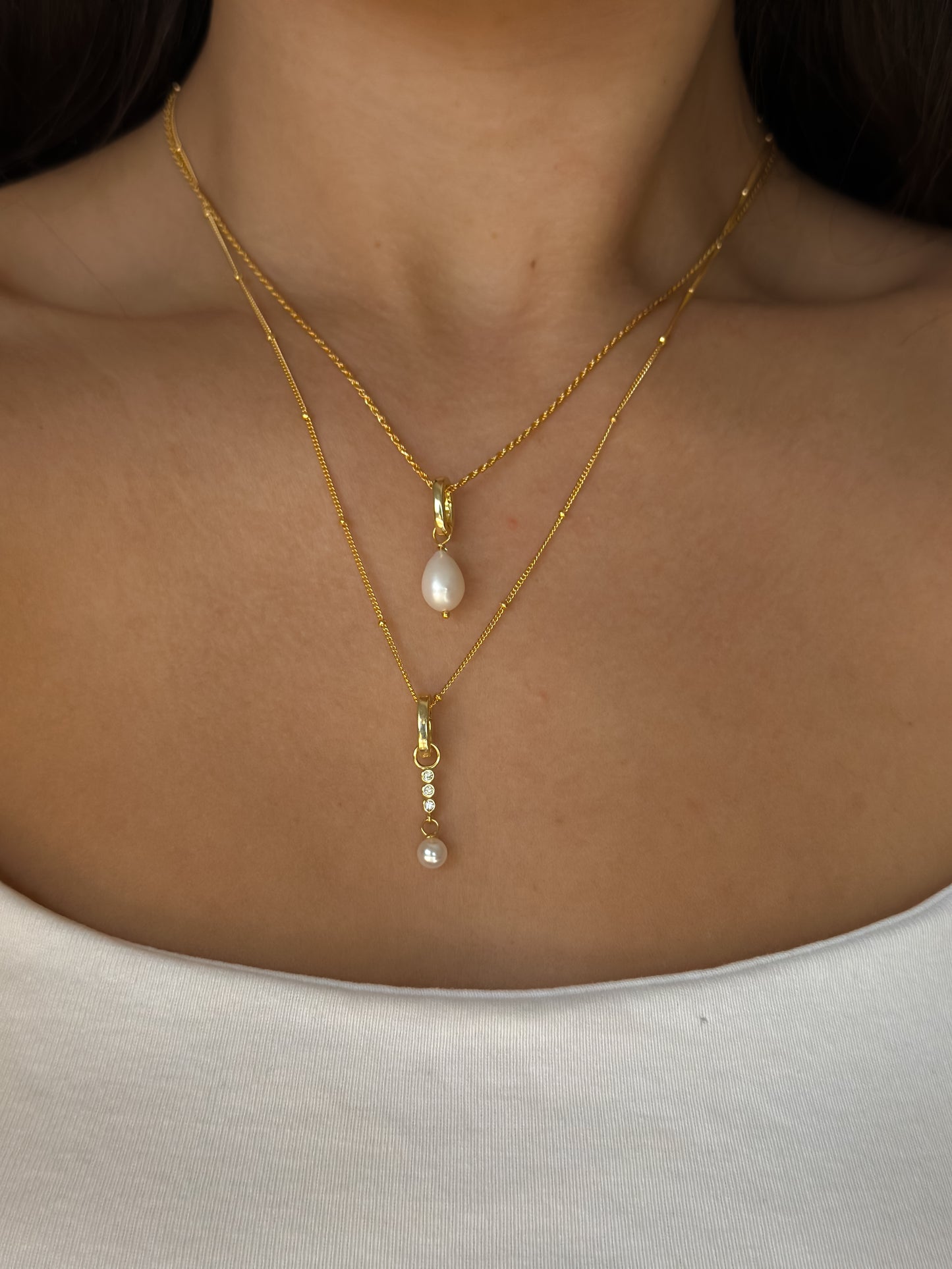 Pearl Droplet Hoop Charm