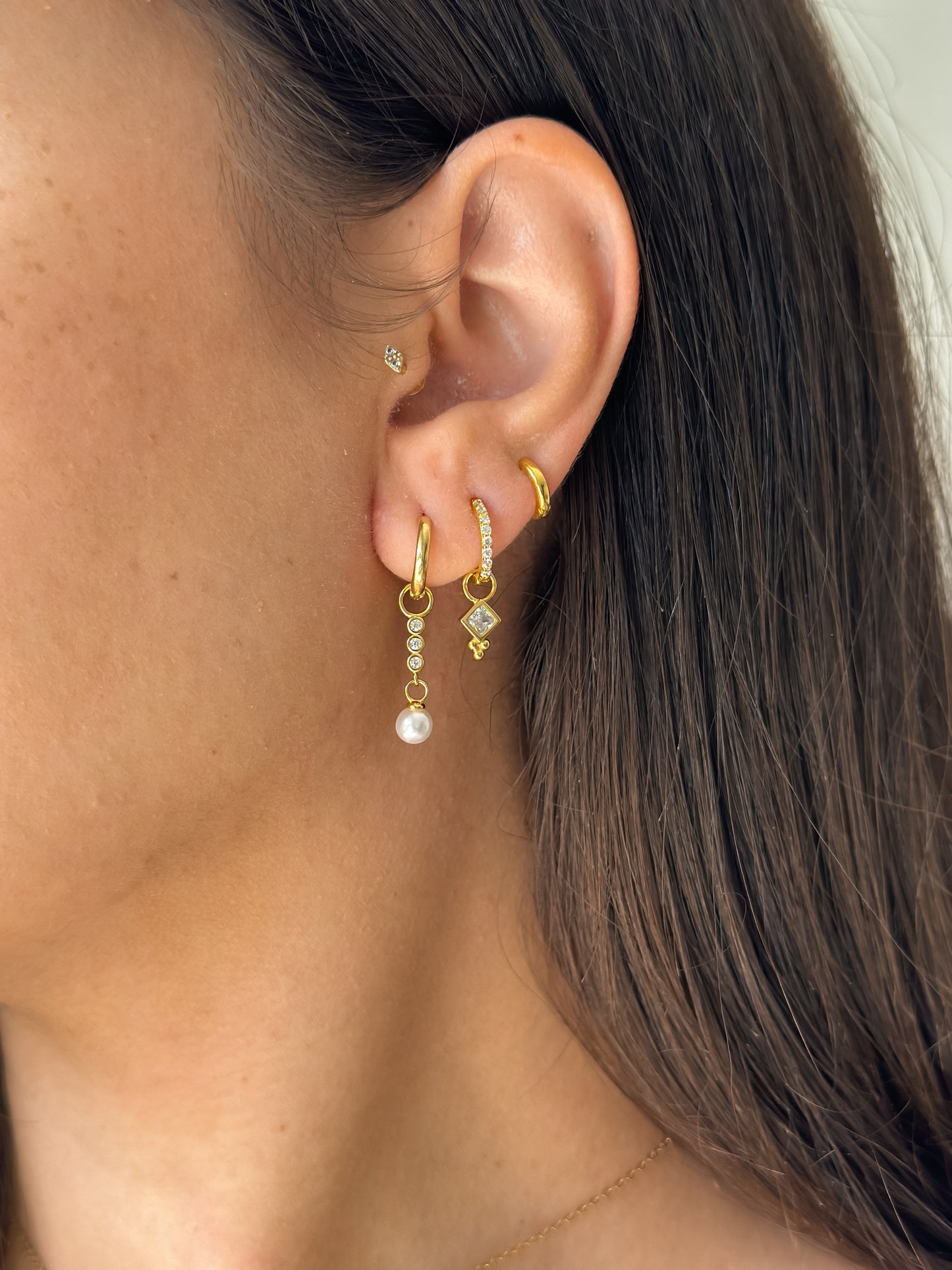 Pearl Droplet Hoop Charm