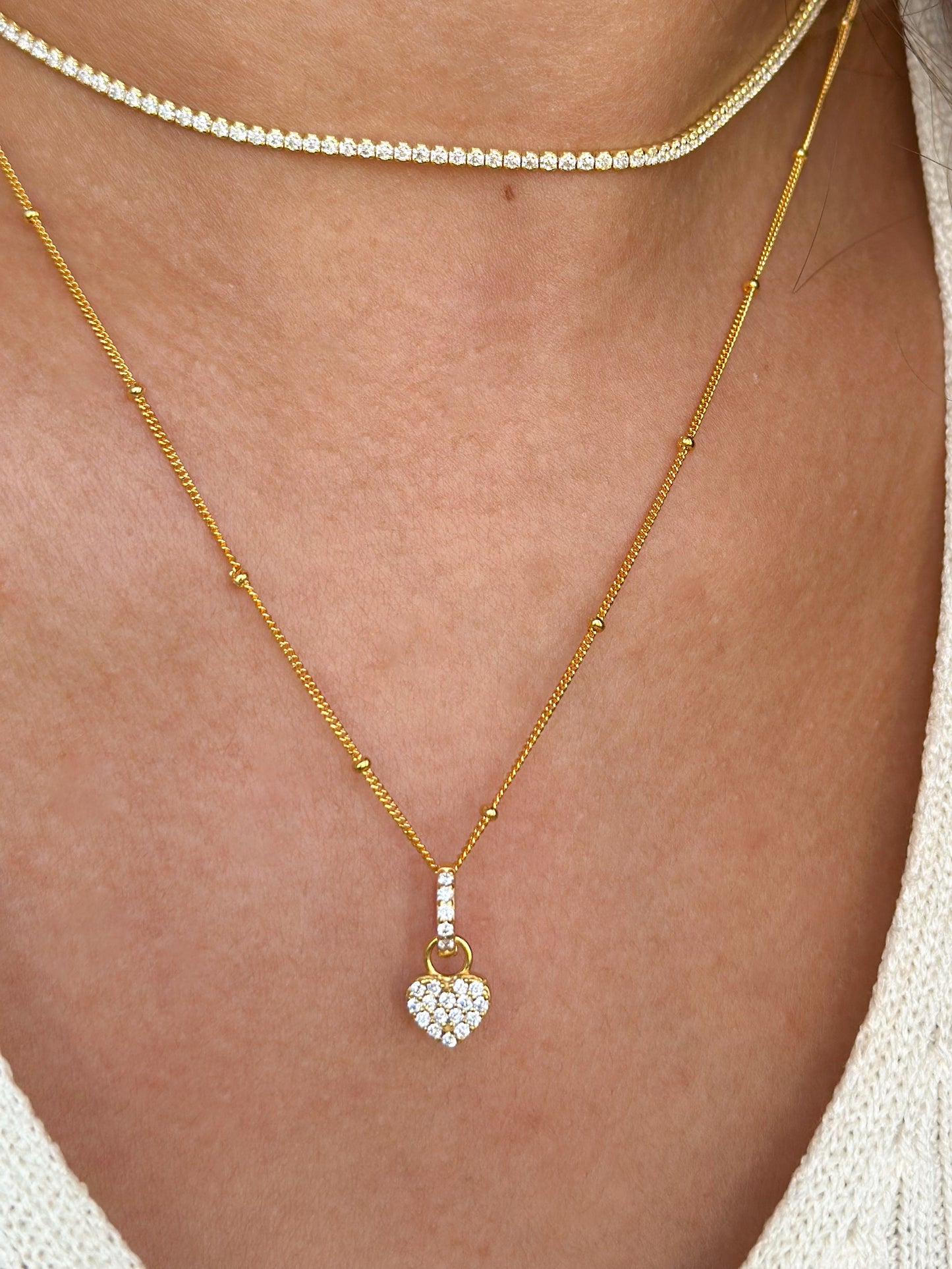 Sparkle Heart Hoop Charm