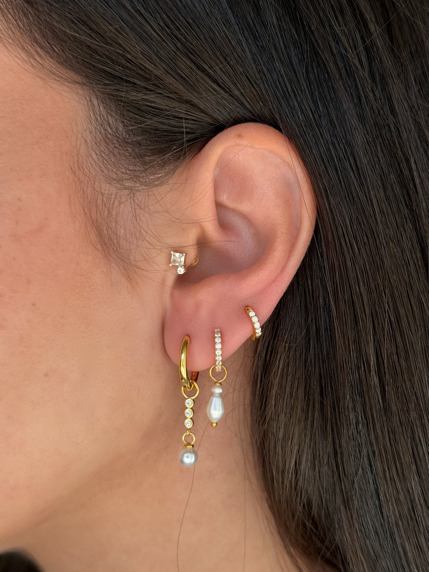 Pearl Droplet Hoop Charm