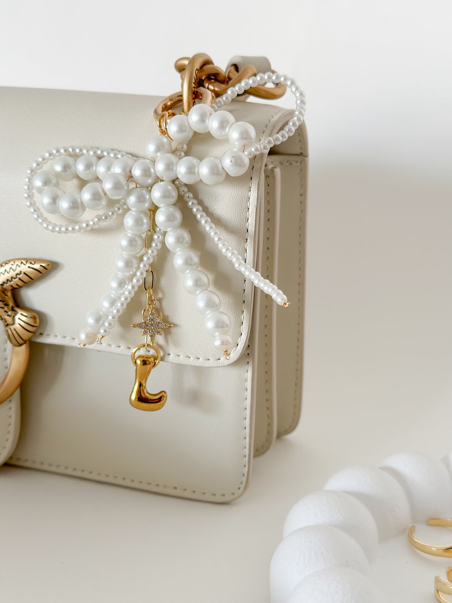 Pearly Bow Bag Charm
