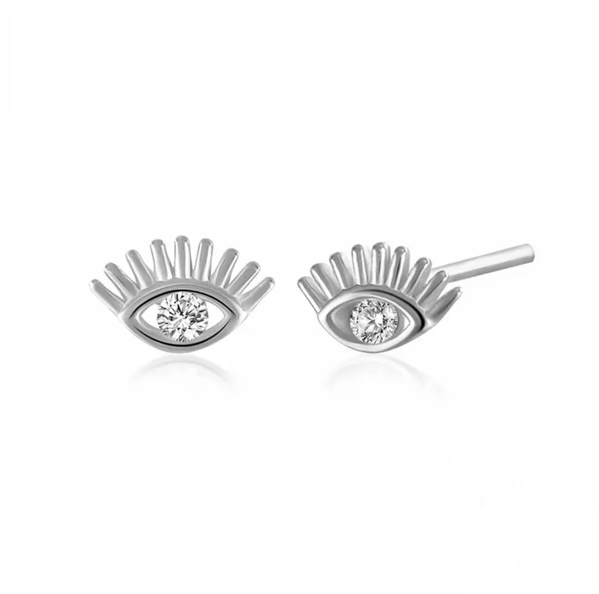 Eye zicon stud earrings